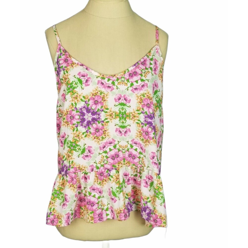 Everly Women's Floral Print Cami Strappy Blouse Top Size Medium